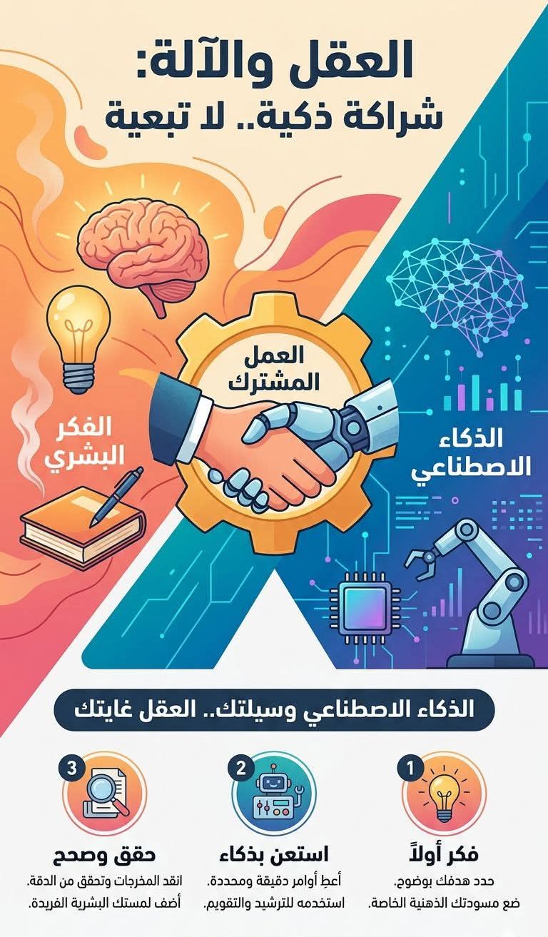 العقل والآلة منهجية التوازن لاِستخدام الذكاء الاصطناعي دون تعطيل الفكر